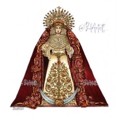 Virgen del Rocío de la Redención con diadema
