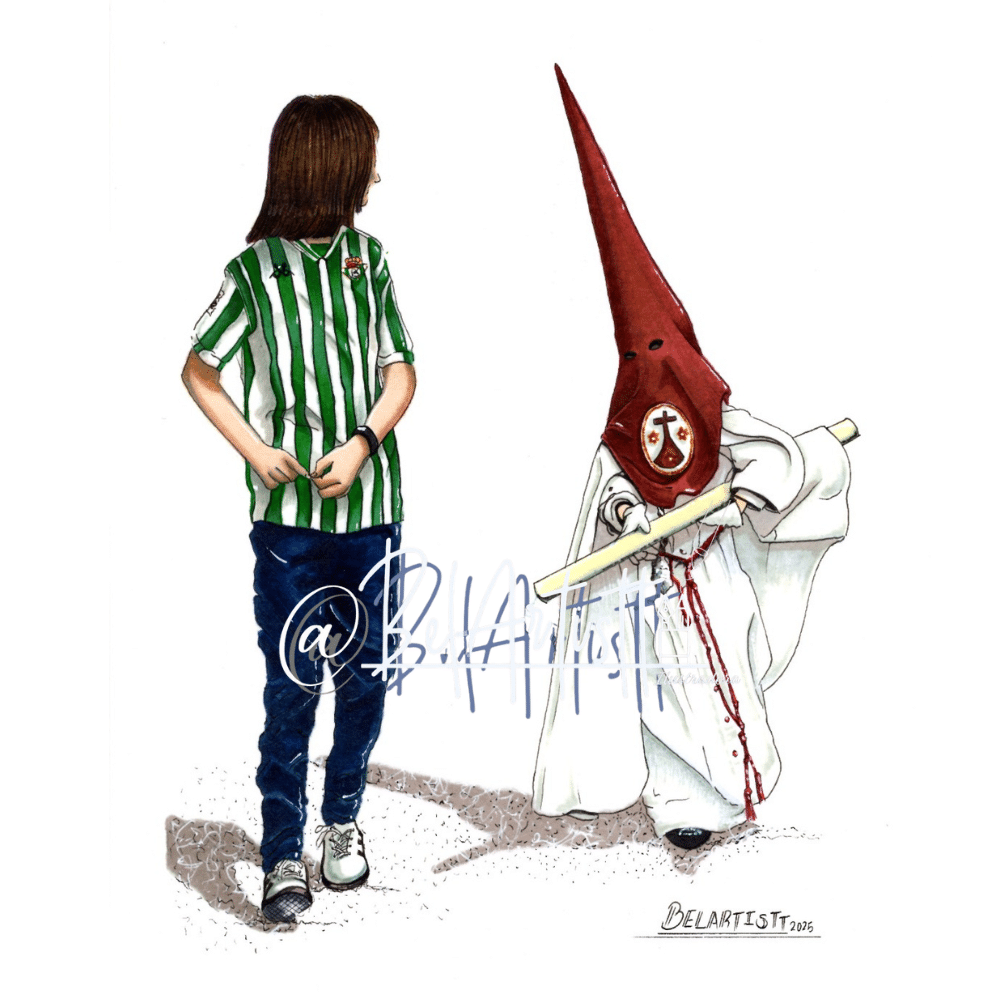 Nazareno de Padre Pío junto a un aficionado del Betis