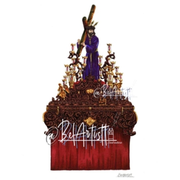 Nuestra tienda 20 Paso del Nazareno del Cerro, dibujo a rotring y color de Belartistt.